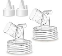 PumpMom-us Valvole a becco d'anatra con connettore a bocca larga per pompa Spectra S1 S2 9 Plus, connettore Widemouth compatibile con Medela PersonalFit Shield e Lansinoh Flange Backflow Protector