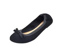 Pumps - Scarpe da ballo da donna, eleganti, imbottite, per barche, basse, eleganti, comode, morbide, classiche ballerine, Nero , 41 EU