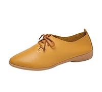 Pumps, scarpe da donna, con tacco a blocco, singole, tinta unita, leggere, slip, scarpe da sera, alla moda, eleganti, casual, traspiranti, posteriori, aperte, casual, giallo., 41 EU