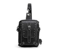 pumpumlia 2023 NUOVA Borsa a tracolla Steampunk per donna ragazza moto vita cellulare portafoglio vintage ascellare borsa messenger, Nero , One Size
