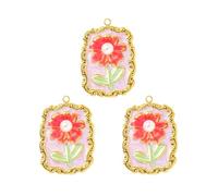 pumpumlia 3 Pezzi Colorato Strati Fiore Fascino In Acciaio Inox Artigianale Accessori Per Collana Orecchino Fare Personalizzabile Fatti A Mano Gioielli Risultati, Misura unica, come descritto, come