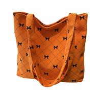 pumpumlia Borsa a tracolla alla moda in velluto a coste con motivo a fiocco spaziosa borsa da trasporto per uso quotidiano e shopping borsa per uso quotidiano, B, One Size