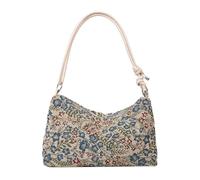 pumpumlia Borsa a tracolla da donna di grande capacità con fiore etnico vintage borsa a tracolla con cerniera per viaggi casual ascellare, Blu, One Size