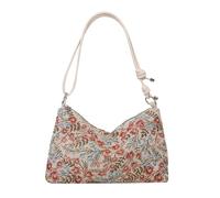 pumpumlia Borsa a tracolla da donna di grande capacità con fiore etnico vintage borsa a tracolla con cerniera per viaggi casual ascellare, Rosso, One Size