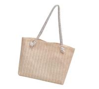 pumpumlia Borsa a tracolla leggera da donna, alla moda, in paglia intrecciata a mano, con spazioso scomparto, Sezione 2, One Size