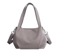 pumpumlia Borsa a tracolla leggera e alla moda borsa da ragazza Tote Trend & pratico nylon per ogni giorno Essenziale Moda Versatile Singolo compatto e spazioso Leggero e confortevole, grigio, One