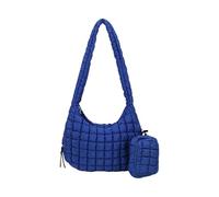 pumpumlia Borsa a tracolla trapuntata da donna, di grande capacità, leggera, imbottita, sotto le ascelle, con piccole cerniere, borsa per il trucco trapuntata, Blu, One Size
