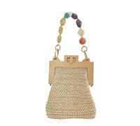 pumpumlia Borsa alla moda borsa grande capacità vintage tessuto a mano borse da spiaggia per ragazza donna moda casual, cachi, One Size
