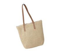 pumpumlia Borsa da spiaggia in paglia amichevole per le donne dal design spazioso borse a tracolla borsa per viaggi, shopping e picnic all'aperto borsa retrò, A, One Size