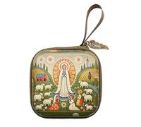 pumpumlia Borsa multiuso per rosario da preghiera, custodia quadrata portatile per incontri spirituali del tempio, custodia quadrata per rosario in stile cartone animato, Fatima, Taglia unica