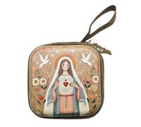 pumpumlia Borsa multiuso per rosario da preghiera, custodia quadrata portatile per incontri spirituali del tempio, custodia quadrata per rosario in stile cartone animato, A, Taglia unica