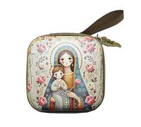 pumpumlia Borsa multiuso per rosario da preghiera, custodia quadrata portatile per incontri spirituali del tempio, custodia quadrata per rosario in stile cartone animato, Cartone animato Vergine H