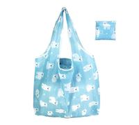 pumpumlia Borsa per la spesa riutilizzabile portatile con grande capacità di immagazzinamento, pieghevole e lavabile, per uso multiuso e leggero da viaggio, Orso blu., One Size