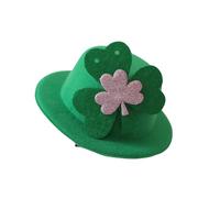 pumpumlia Cappello verde per festa nazionale irlandese, con trifoglio e fermaglio per capelli, ideale per feste di San Patrizio, travestimenti e costumi di StPatricks