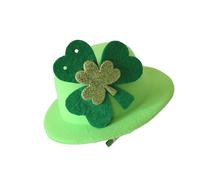 pumpumlia Cappello verde per festa nazionale irlandese, con trifoglio e fermaglio per capelli, ideale per feste di San Patrizio, travestimenti e costumi di StPatricks