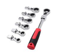 pumpumlia Chiave a cricchetto flessibile con testa flessibile, 8-19 mm, con testa a sgancio rapido con impugnatura antiscivolo