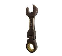 pumpumlia Chiave combinata a cricchetto con testa flessibile con estremità aperta, per riparazione a testa lunga, flessibile, 8-19 mm, reversibile