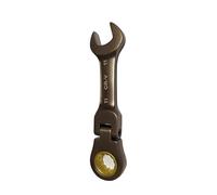 pumpumlia Chiave combinata a cricchetto con testa flessibile con estremità aperta, per riparazione a testa lunga, flessibile, 8-19 mm, reversibile