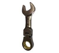 pumpumlia Chiave combinata a cricchetto con testa flessibile con estremità aperta, per riparazione a testa lunga, flessibile, 8-19 mm, reversibile