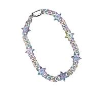 pumpumlia Collana robusta multicolore in acrilico, comoda, leggera, unica, casual, per occasioni di festa, pelle sensibile, sicura, Misura unica, come descritto, come descritto