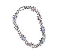 pumpumlia Collana robusta multicolore in acrilico, comoda, leggera, unica, casual, per occasioni di festa, pelle sensibile, sicura, Misura unica, come descritto, come descritto