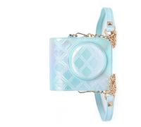 pumpumlia Custodia in pelle PU per fotocamera Mini12 Instants con spallacci regolabili e tasca, Blu