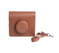 pumpumlia Custodia morbida per fotocamera in pelle PU con spallacci per un'ampia custodia per fotocamera istantanea, Marrone