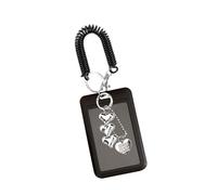 pumpumlia Custodia multiuso per carte con cordino a molla, impermeabile, trasparente, per scuola, ufficio, viaggi e proprietario di badge quotidiano, Nero