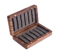 pumpumlia Doppia tasca laterale per la pesca a mosca contenitori per attrezzatura da pesca in legno Organizzatori di gancio Custodia a doppia tasca laterale Organizzatori di strumenti per attrezzature