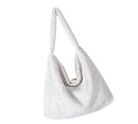 pumpumlia Elegante borsa a tracolla da donna glitterata spaziosa borsa ascellare con paillettes borsa per shopping feste e lavoro borsa da sera, bianco, One Size