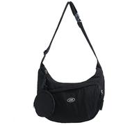 pumpumlia Elegante borsa a tracolla in nylon per le donne pratica borsa a tracolla mezza luna con tracolla regolabile per uso quotidiano borsa a tracolla in nylon, Nero , One Size