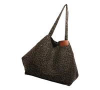pumpumlia Elegante borsa a tracolla in tela con stampa animalier per le donne spaziosa grande capacità borsa ascellare lavoro scuola e viaggio borsa di tela donna, Colore caffè., One Size