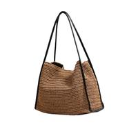 pumpumlia Elegante borsa da spiaggia in paglia da donna con grande capacità, borsa da vacanza con manico morbido per feste in spiaggia e borsa di paglia naturale quotidiana