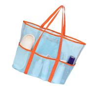 pumpumlia Elegante borsa essenziale da spiaggia in tessuto multi funzionale scomparti per viaggiatori nuotatori appassionati di articoli da toeletta alla moda organizer, Blu, One Size