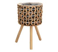 pumpumlia Elegante contenitore per piante da interno zucca erba fioriera cestino con gambe in legno decorativo soggiorno vasi da fiori rack