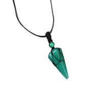 pumpumlia Esagonale cono maglia ciondolo collana con pietre preziose opale naturale elegante gioielli portatili per le donne usura partito opale ciondolo gioielli, Misura unica, come descritto, come