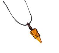 pumpumlia Esagonale cono maglia ciondolo collana con pietre preziose opale naturale elegante gioielli portatili per le donne usura partito opale ciondolo gioielli, Misura unica, come descritto, come