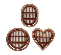 pumpumlia Espositore in legno rotondo a forma di cuore, mensole in legno, decorazione per la stanza, mensola da appendere alla parete, ornamento