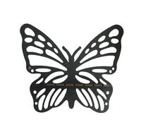 pumpumlia Espositore per mensola in cristallo nero con farfalla ritagliata mensola da appendere alla parete streghe supporto in cristallo in legno supporto galleggiante rack decorativo portaoggetti