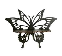 pumpumlia Espositore per mensola in cristallo nero con farfalla ritagliata mensola da appendere alla parete streghe supporto in cristallo in legno supporto galleggiante rack decorativo portaoggetti