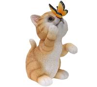pumpumlia Farfalla Gatti Lampada Solare Indoor Outdoor Realistico Gatti Statua Giardino Patio Decors Per Casa Esterna Cortile Statua Luce Giardino Decori