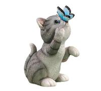 pumpumlia Farfalla Gatti Lampada Solare Indoor Outdoor Realistico Gatti Statua Giardino Patio Decors Per Casa Esterna Cortile Statua Luce Giardino Decori