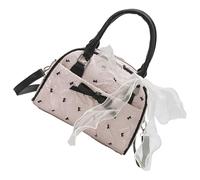 pumpumlia Fiocchi di nastro alla moda tracolla staccabile piccola borsa a tracolla interna spaziosa borse a tracolla per chiavi del telefono cosmetici archi borsa a tracolla stampa nastro, A, One Size