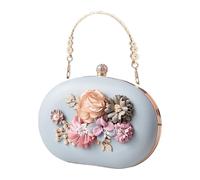 pumpumlia Lussuosa borsa da sera con fiori borse a tracolla elegante borsa a mano o borsa a tracolla per donne alla moda orientate ai dettagli, Blu, One Size