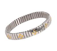 pumpumlia Lussuosa catena da polso in acciaio inox elegante elastico regolabile ornamento in acciaio inox gioiello unisex, Misura unica, come descritto