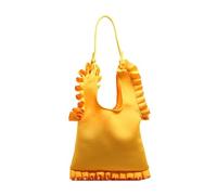pumpumlia Moda Pieghettato Increspature Trim Ascella Borsa Per Le Donne Luminoso Colore Solido Ascelle Grande Capacità Singola Borsa A Spalla Pieghettata, Giallo, One Size