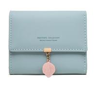 pumpumlia Multi Slot PU Portafoglio per le Donne Ragazza Pochette Trifold Porta Carte di Credito Portamonete Breve Tipo Portatile Colori Alla Moda, Azzurro, Bellezza di massa