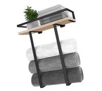 pumpumlia Multiuso Acciaio Al Carbonio Legno Bagno Storage Rack Montaggio A Parete Mensole Accessorio Per Asciugamani E Articoli
