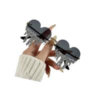 pumpumlia Occhiali da sole comodi della decorazione dei strass degli Eyewears dello strappo unico del cuore per il peso leggero di varie condizioni di ciclismo, grigio