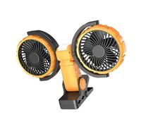 pumpumlia Portatile 4000 mAh USB Ricaricabile Doppia Testa Ventilatore 3 Velocità Silenzioso Scrivania di Raffreddamento Per Casa Ufficio Campeggio Viaggi Doppia Testa Scrivania Con Luce